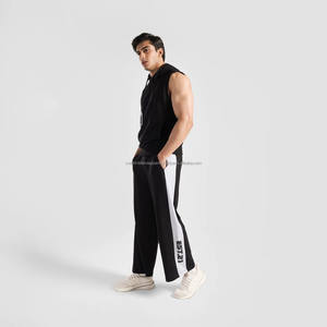 Pantalones Deportivos de Algodón para Hombre, Estilo Vintage, con Logotipo Personalizado, Estampado, Corte Holgado, Pierna Recta, Cierre con Cordón, Última Moda - Product Image 2