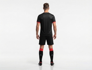 Tenue de sport pour adultes, uniforme de football, ensemble d'entraînement professionnel, maillot et short athlétiques respirants à séchage rapide, ensemble actif 100% - Product Image 5