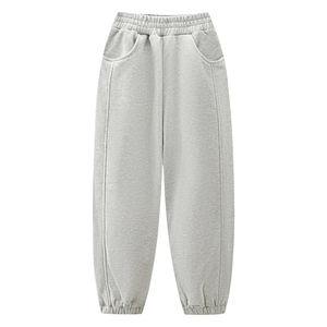 กางเกงขายาวลำลองบุขนหนานุ่มพิเศษ 400GSM สำหรับผู้ชาย ปลายขาแบบเชือกผูก ไม่มีเชือกผูกเอว ทรงหลวม แฟชั่นสำหรับกลุ่มเพื่อนร่วมงาน - Product Image 1