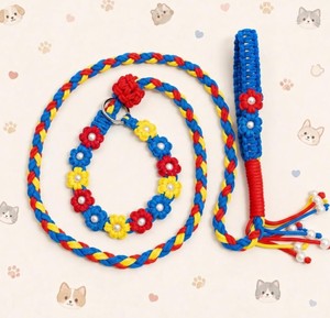Premium Heavy Duty Eco-Friendly 100% Cotton <b>Dog</b> <b>Leash</b> with Animal Pattern Modern Style Bowknot Decoration - Product Image 1