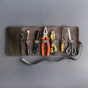 Wholesale price Genuine leather <b>tool</b> <b>roll</b> organizer bags wholesale bulk supplier OEM custom branding premium quality for sale - Product Image 4