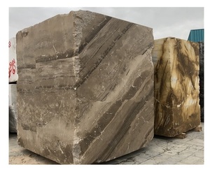 Dark Beige Marble Blocks Earth Tone Vein Pattern <b>Stone</b> Massive Solid Piece Smooth <b>Cut</b> Material for Interior Surface Use - Product Image 2