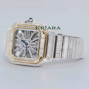 KRIARA Good Quality Moissanite Diamond <b>Watch</b> Luxury Fashion Wristwatch For Men And <b>Women</b> With Sparkling Stone Available For Sale - Product Image 3