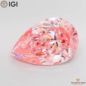 เพชรสีชมพูสดใส ระดับความสะอาด VS1 ผลิตในห้องปฏิบัติการด้วยเทคนิค CVD รูปทรงลูกแพร์ น้ำหนัก 5.00 กะรัต พร้อมใบรับรอง IGI สำหรับงานเครื่องประดับมืออาชีพ - Product Image 1