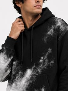Men's Hooded Fleece Sweatshirt Spray Print Regular Fit Casual Pocket Autumn Breathable Knitted 100% Cotton <b>Raglan</b> Sleeve - Product Image 6