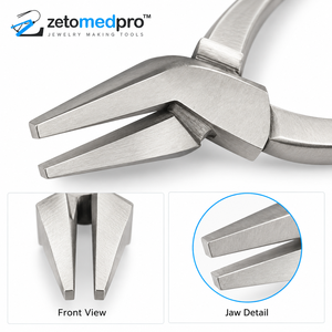 150mm Slim and Wide Flat <b>Nose</b> Pliers Stainless Steel Matt Finish Jewelry Making DIY Crafting Tool 5.91 Inch ZetomedPro - Product Image 4