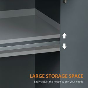 Credenza Grigio Scuro con 2 Cassetti e Doppia Anta per Cucina, Soggiorno, Ingresso, Sala da Pranzo/Applicazioni per Villa - Product Image 4