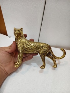 Figura de Leopardo de Latón Hecha a Mano, Escultura de Pantera con Manchas, Decoración Elegante para Mesa, Regalo Artístico para el Hogar - Product Image 4