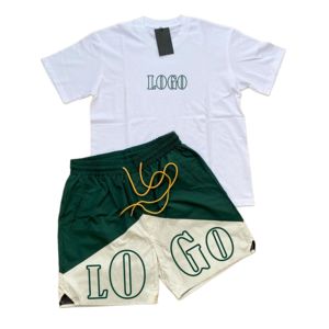 Conjunto de 2 Piezas para Hombre, Camiseta de Algodón Casual de Verano con Pantalones Cortos de Nailon, Tejido Transpirable, Tallas Grandes - Product Image 6