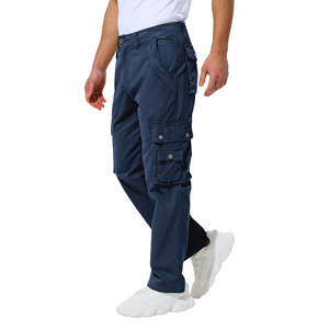 Pantalones Cargo de Estilo Casual para Hombre, Corte Relajado, Estilo Retro, Pantalones de Pierna Ancha con Múltiples Bolsillos, Diseño Clásico - Product Image 1