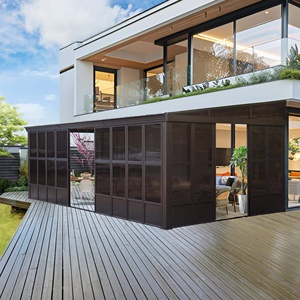 Gazebo autoportant en aluminium pour extérieur avec structure thermolaquée gris foncé et système de toit à persiennes réglables pour terrasse et portique - Product Image 1