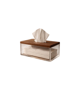 Boîte à mouchoirs en bois artisanal avec acrylique – Support décoratif pour mouchoirs de table pour la maison, la cuisine et le restaurant - Product Image 1