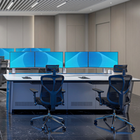 Console de salle de contrôle intelligente, mobilier de salle de contrôle sur mesure, bureau d'opérateur industriel, conception de poste de travail pour centre de commande