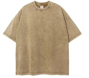 เสื้อยืดแขนสั้นผู้ชายทรงโอเวอร์ไซส์ ลายมัดย้อม ผ้าฝ้าย 100% คอกลม ทรงลำลอง สีพื้น สีดำ - Product Image 2
