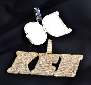 Personalized Name Pendant <b>Necklace</b> With 12mm Cuban Link Chain Custom <b>Initial</b> Letter Jewelry For Hip Hop Fashion And Birthday - Product Image 5