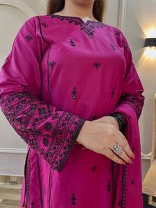 AARIKA TEXTILE Deluxe Rayon Cotton Thread <b>Sequins</b> Embroidered Quick Dry Top Farshi <b>Pant</b> Nazmin Dupatta Festive Traditional Wear - Product Image 2