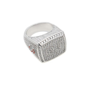 <b>Mens</b> Moissanite <b>Ring</b> 925 <b>Silver</b> Iced Out Championship <b>Ring</b> Statement Custom <b>Mens</b> Fashion Premium Bold Square Signet <b>Ring</b> For <b>Men</b> - Product Image 6