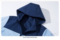 Chaqueta Casual Reversible Unisex para Exteriores, Impermeable 5000mmH2O, Transpirable, Ecológica, 1500g/m2, Capucha Desmontable, Tiras Reflectantes