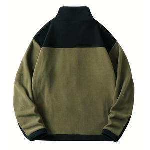 Veste d'hiver pour homme en polaire sherpa, style streetwear, à capuche et col montant, manches longues, coupe oversize, décontractée, avec logo frontal - Product Image 2