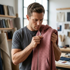 Sudadera con capucha premium para hombre, de forro polar grueso, personalizable, informal, con cremallera, para uso exterior. - Product Image 2