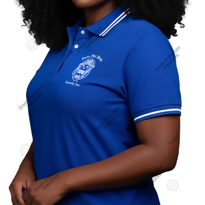 Chemise Homme Personnalisée Zeta Phi Beta Premium Bleu Blanc Broderie Lettres Grecques Solide Anti-Plis Coupe Élégante - Product Image 5