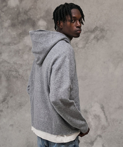 Oversized Custom logo OEM 400GSM Private Label 100% Cotton <b>Acid</b> Wash French Terry Heavyweight streetwear <b>Drop</b> Shoulder Hoodies - Product Image 2