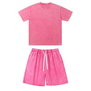 Conjunto de Camiseta y Pantalones Cortos de Verano para Hombre, Tejido de Rizo, Transpirable, Informal, de Poliéster/Algodón, Ideal para Gimnasio y Entrenamiento - Product Image 1