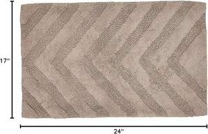 Tapis de bain en microfibre, jacquard diamanté, floqué, lavable en machine, absorbant l'eau, antidérapant, épaissi, tapis de sol pour salle de bain en microfibre - Product Image 2