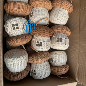 Boho Rattan Mushroom House Handmade Wicker Fairy Cottage for Nursery and Kids Room Decorative Custom Handmade Rattan Mushroom - Product Image 4