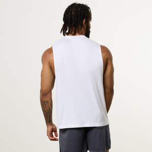 เสื้อกล้ามผู้ชายแขนกุดคอโอสีขาวถักสีพื้นระบายอากาศสวมใส่สบายๆ - Product Image 6