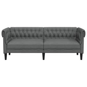 Canapé Chesterfield 3 places en tissu gris foncé pour salon - Product Image 4