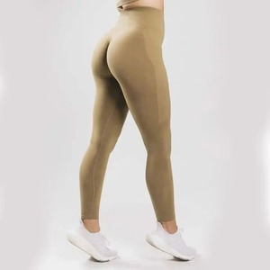 เลกกิ้งผู้หญิง ระบายอากาศ ต้านเชื้อแบคทีเรีย เนื้อผ้าสแปนเด็กซ์/โพลีเอสเตอร์ถักแบบไร้ตะเข็บ เอวสูง ความยาวระดับเข่า สำหรับโยคะและออกกำลังกาย - Product Image 5