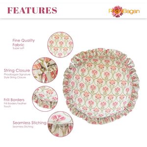 Decorative Frill Border Polyester Cotton Round Cushion <b>Covers</b> for Hotel Home and <b>Sofa</b> Styling Floral Cushion <b>cover</b> - Product Image 5