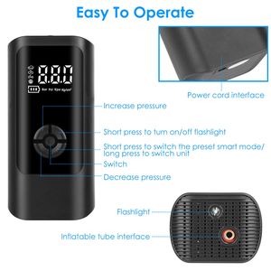 Compressore d'Aria Portatile per Auto con Luce LED, Gonfiatore Elettrico con Cavo per Veicoli - Product Image 5