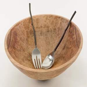 Tazón Decorativo de Madera Hecho a Mano con Borde Ondulado, Tazón de Madera Maciza para Frutas, Tazón Rústico para Servir, Centro de Mesa para el Hogar - Product Image 6