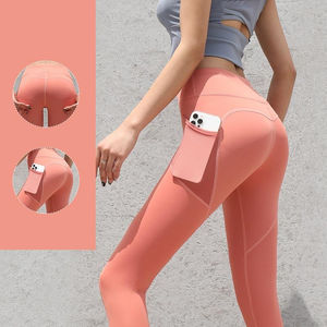 Leggings de sport respirants pour femmes grande taille 3XL, pantalons de gym avec bandes latérales, leggings de yoga avec poches en mesh - Product Image 2