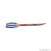 Ciseaux à ongles professionnels multicolores en acier inoxydable de petite taille pour la beauté, le maquillage et la coupe des sourcils avec lames droites et affûtées, logo