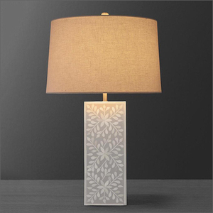 Lampe artistique en os incrusté, éclairage de table unique fait main, accent décoratif pour la maison de luxe, chambre, salon, intérieur. - Product Image 4