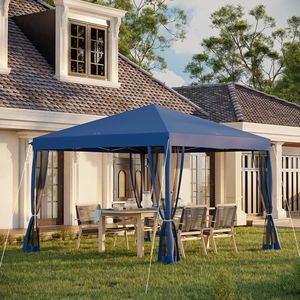 Gazebo Istantaneo 10x10 per Esterni con Zanzariera e Borsa per il Trasporto, Tenda Pop-up Regolabile in Altezza - Product Image 2