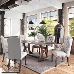 Modern Wood <b>Dining</b> <b>Room</b> Set <b>6</b> seater Transitional Style Solid Back <b>Chairs</b> Durable Home Furniture for <b>Dining</b> Area - Product Image 1
