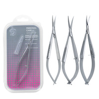 Ciseaux à cuticules russes en acier inoxydable à lame courbée pour bébés et enfants, ouverture large, coffret cadeau de luxe pour la coupe des cuticules