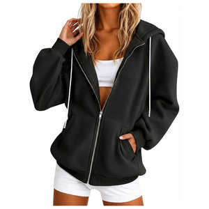 Sudadera con capucha extragrande para mujer, chaqueta de forro polar con cremallera completa, abrigo ligero y suave, cárdigan para mujer - Product Image 4