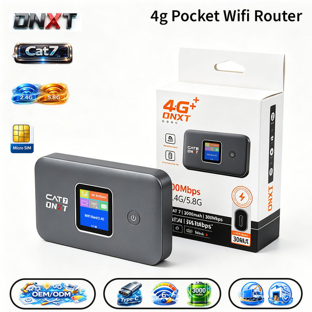 DNXT Pocket Wifi Cat7 300Mbps 4g Router Dual-band 2.4g&5.8g Routeur Wifi De Poche AP Mode Pocket Wifi Wireless Travel Use