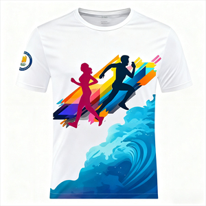 Camiseta Deportiva de Manga Corta con Cuello Redondo para Hombre, con Estampado de Carrera, de Secado Rápido, Tejido de Poliéster, Corte Regular - Product Image 5