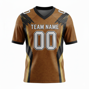 Camisetas de Fútbol Americano Personalizadas, Sublimadas, para Adultos, Unisex, Cuello en V, Manga Corta, Transpirables, de Malla, Secado Rápido, Antibacterianas - Product Image 2