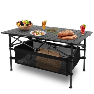 1pc pieghevole in alluminio leggero tavolo da campeggio portatile Roll-up barbecue da scrivania borsa per il trasporto per feste in giardino all'aperto - Product Image 4