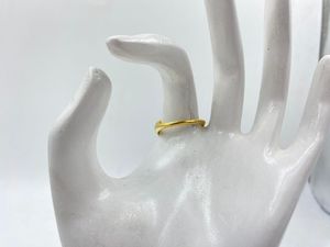 Bague réglable en laiton plaqué or minimaliste bande résistante au ternissement pour les femmes vêtements de tous les jours bijoux de mode - Product Image 2