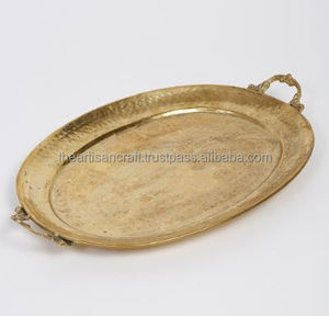 Bandeja de Servir Ovalada de Latón Ecológica Moderna, Pulida, Hecha a Mano, Tamaño Personalizado, Decoración para el Hogar por Artesanos - Product Image 4