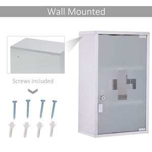 Armadietto per Medicinali in Acciaio Inox con Serratura 30x50 cm, 3 Ripiani per Bagno, Armadietto Medico - Product Image 5