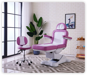 <b>Electric</b> Adjustable Massage Bed Pedicure Facial Spa Chair Orange White Upholstered Treatment <b>Table</b> for Salon Hotel - Product Image 3